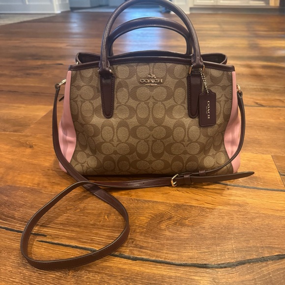 Coach Signature Brown and Pink Satchel - Picture 1 of 16